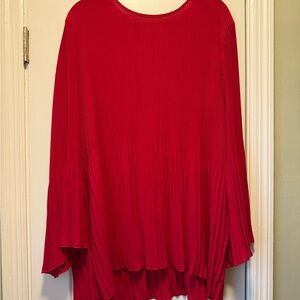 Avenue Scarlet Pleated Top